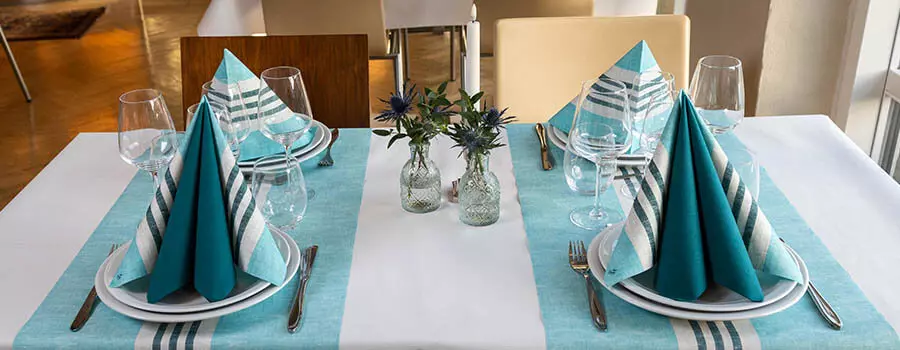 Hvid/Mint Borddækning