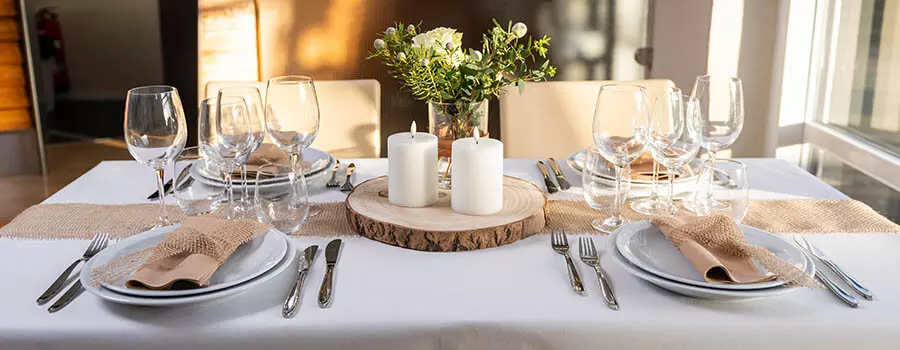 Hvid/Natur Borddækning