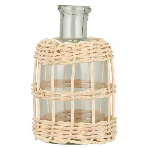 Apotekerglas t/bedelys m/rattanflet mundblæst