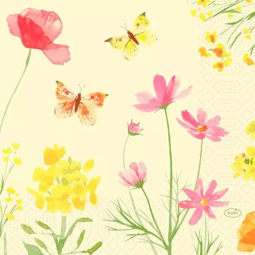 Duni frokostserviet 33x33cm 3-lags 50stk - Poppy Field