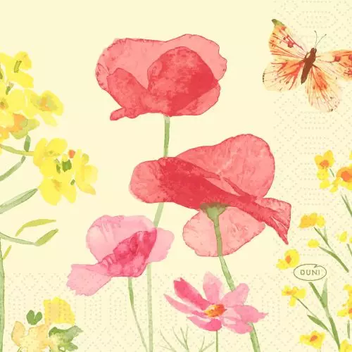 Duni kaffeserviet 24x24cm 50stk - Poppy Field