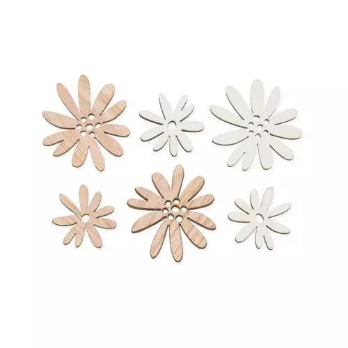 Træblomster Hvid/Natur - 18 stk