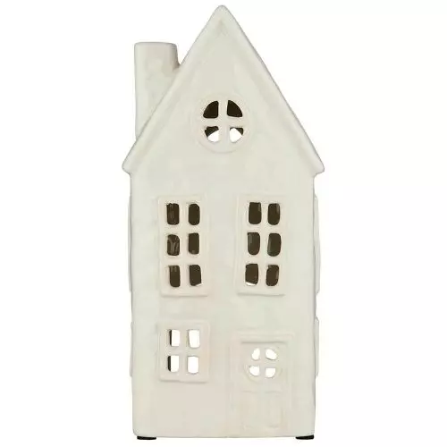 Hus t/fyrfadslys Stillenat rundt vindue i gavl creme