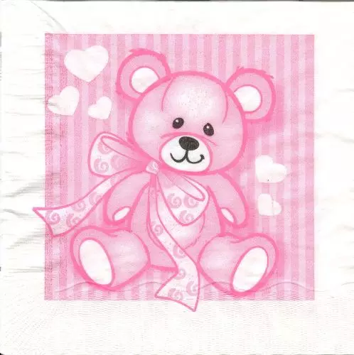 Bækkelund 33x33 Bamse stor rosa 3lags 20stk