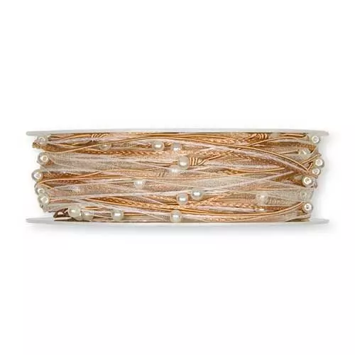 Organzabånd m/wire kobber 0,05x15m