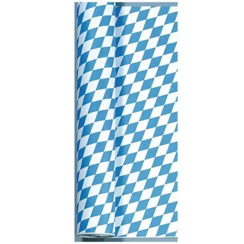 Duni papirdug 50m - blå/hvid tern Bayernraute