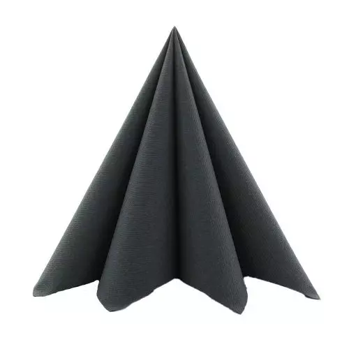 Mank 33x33 stofligende serviet 50stk - Sort