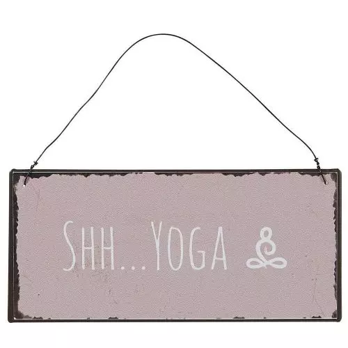 Metalskilt Shh Yoga 15x7cm