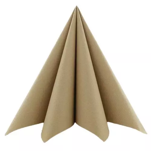 Mank stofligende serviet - 40x40cm - 50stk Naturbrun