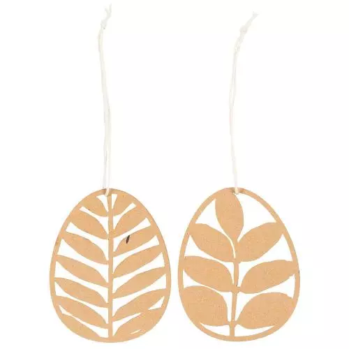 Papirklip æg bladmønster 2 ass - Brun