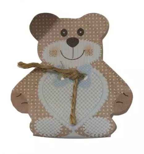 Æske Bamse lyseblå 35x25x60mm 10stk