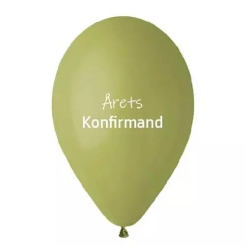 Ballon Årets Konfirmand 10stk - Oliven