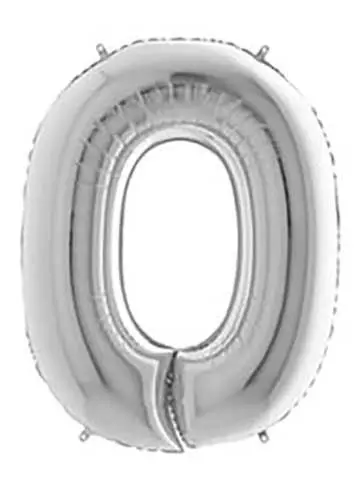 Ballon tal sølv nr.0 - 65cm