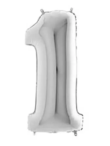 Ballon tal sølv nr.1 - 65cm