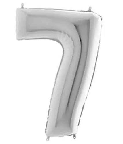 Ballon tal sølv nr.7 - 65cm