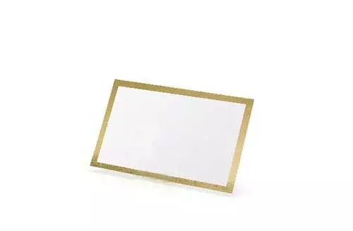 Bordkort hvid m/guld kant 10stk