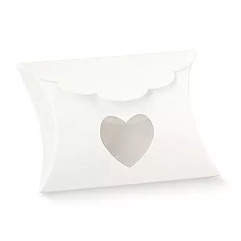 Æske hvid med hjerte 10 stk 