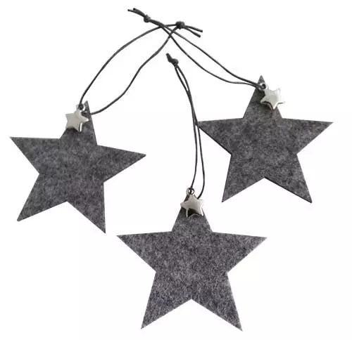 Filtstjerne grå - 3 stk