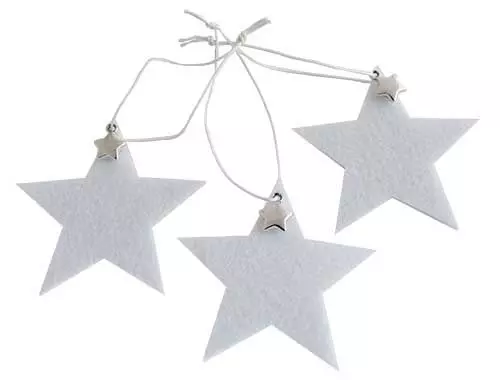 Filtstjerne hvid - 3 stk
