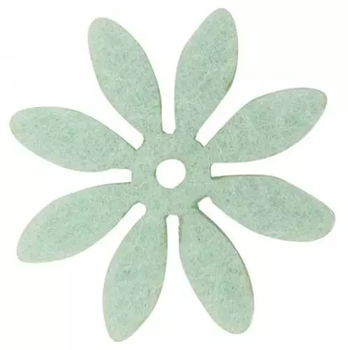 Blomst filt Ø3cm 18stk - Mint