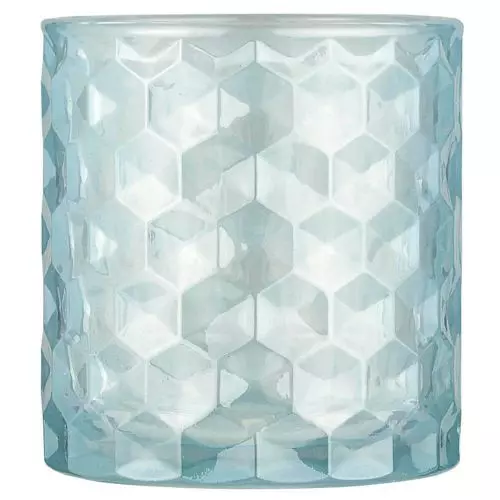 Fyrfadsstage glas Ø7cm - Aqua