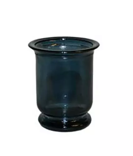 Fyrfadsstage Genbrugsglas mørkeblå 7cm