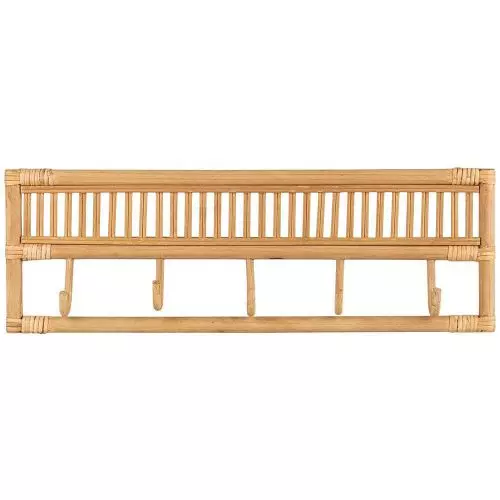 Knagerække m/5 knager rattan