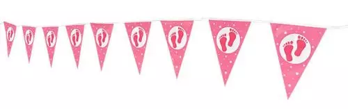 Guirlande baby 3,5m 29x19cm - lyseblå/lyserød