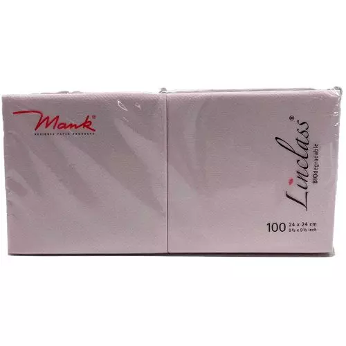 Mank Stofligende Kaffeserviet 100stk - Lyserød