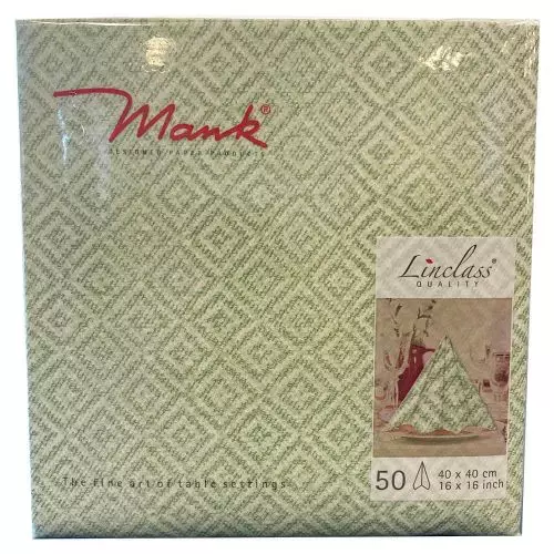 Mank Stofligende Middagsserviet 50stk - Lagos-Base (Grøn)