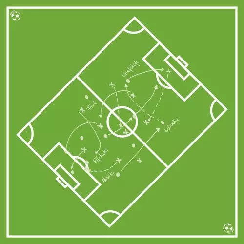 Stikdug  fodbolde - 80 x 80cm