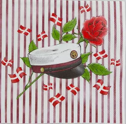 Bækkelund Student servietter Striber - Bordeaux