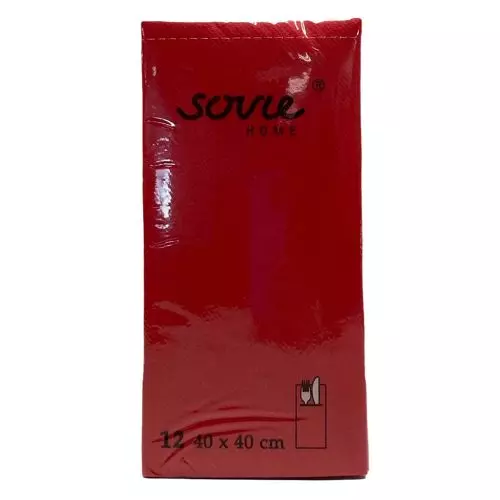 Sovie bestikserviet - 12stk Rød
