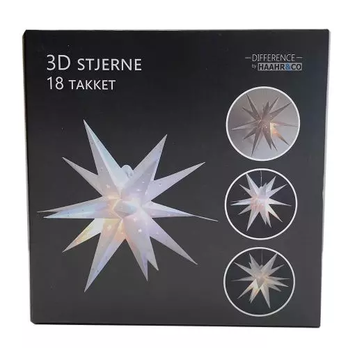 Stjerne 3D Mini stjerner - Hvid