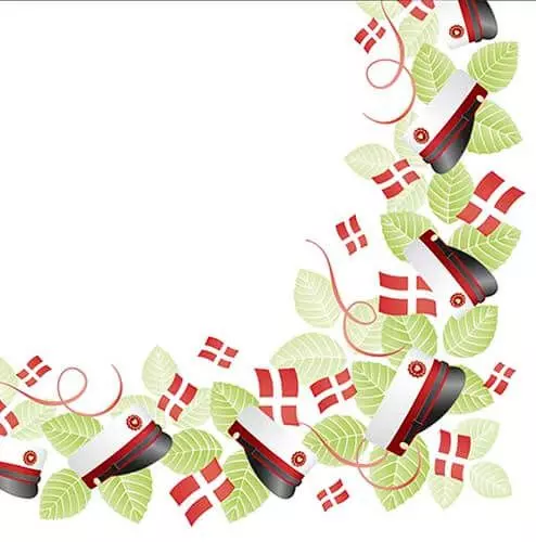 Bækkelund Student servietter m/flag - Rød