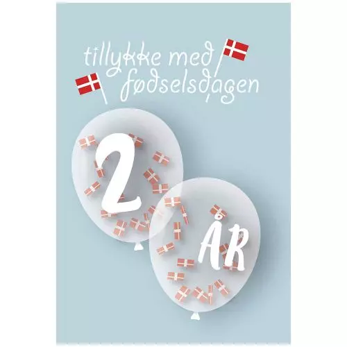 Tillykke med fødselsdagen 2 år Lyseblå – A5