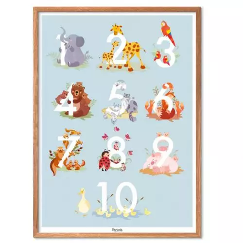 Tiny Tails - Talplakat Blå