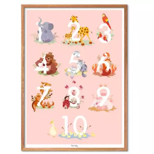 Tiny Tails - Talplakat Lyserød