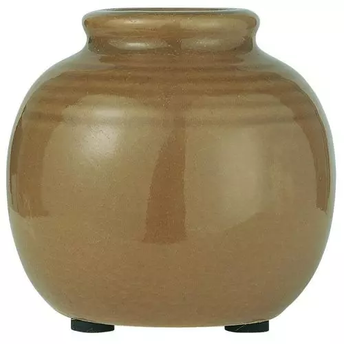 Vase m/riller - Lys Brun