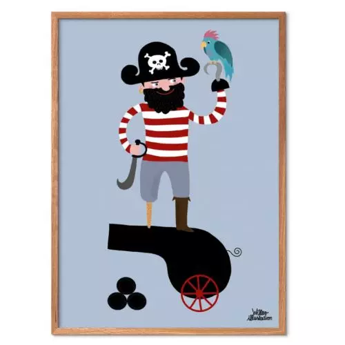 Willero Illustration - Pirate and Parrot