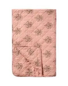 Quilt rosa m/mørkegråt blokmønster