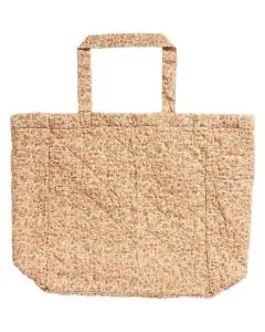 Quiltet Taske - Hvide og Mørkegrå Mælkedrengestriber