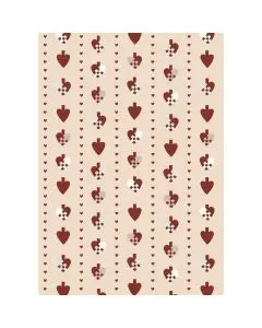 Gavepapir flettede hjerter 5 m/rulle