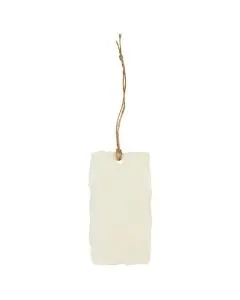 Ib Laursen Til/fra kort m/jutesnor - Off White