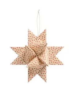 Flettet stjerne til ophæng med røde hjerter