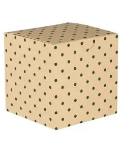 Foldeæske stor m/grønne prikker
