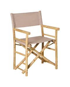Ib Laursen Instruktørstol bambus m/hørfarvet stof