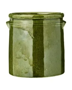 Ib Laursen Rund Rattan Lygte med hank og glasindsats - Cane