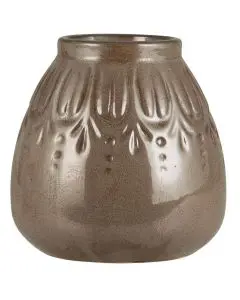 Vase Lea mønstret brun glasur