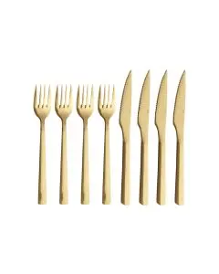 RAW Steaksæt 8 dele - Guld